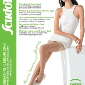 Autoreggente Compressione Graduata Leggera – 40 DEN – Maglia Liscia OPAK 463 – SCUDOTEX