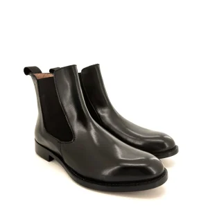 Saxone beatles donna, pelle marrone, suola cuoio