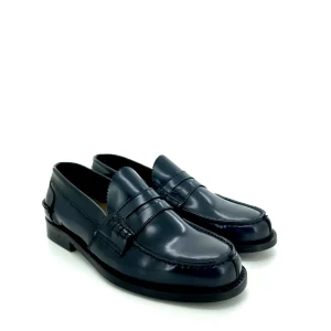Saxone mocassino donna pelle blu scuro,polish binder