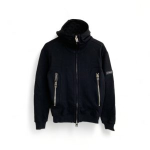 LES HOMMES felpa da tuta con zip e cappuccio nero