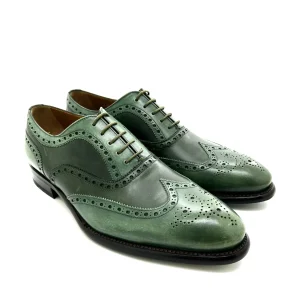 Sir Wilson scarpe classiche allacciate uomo, in pelle verde anticata, cucite a mano