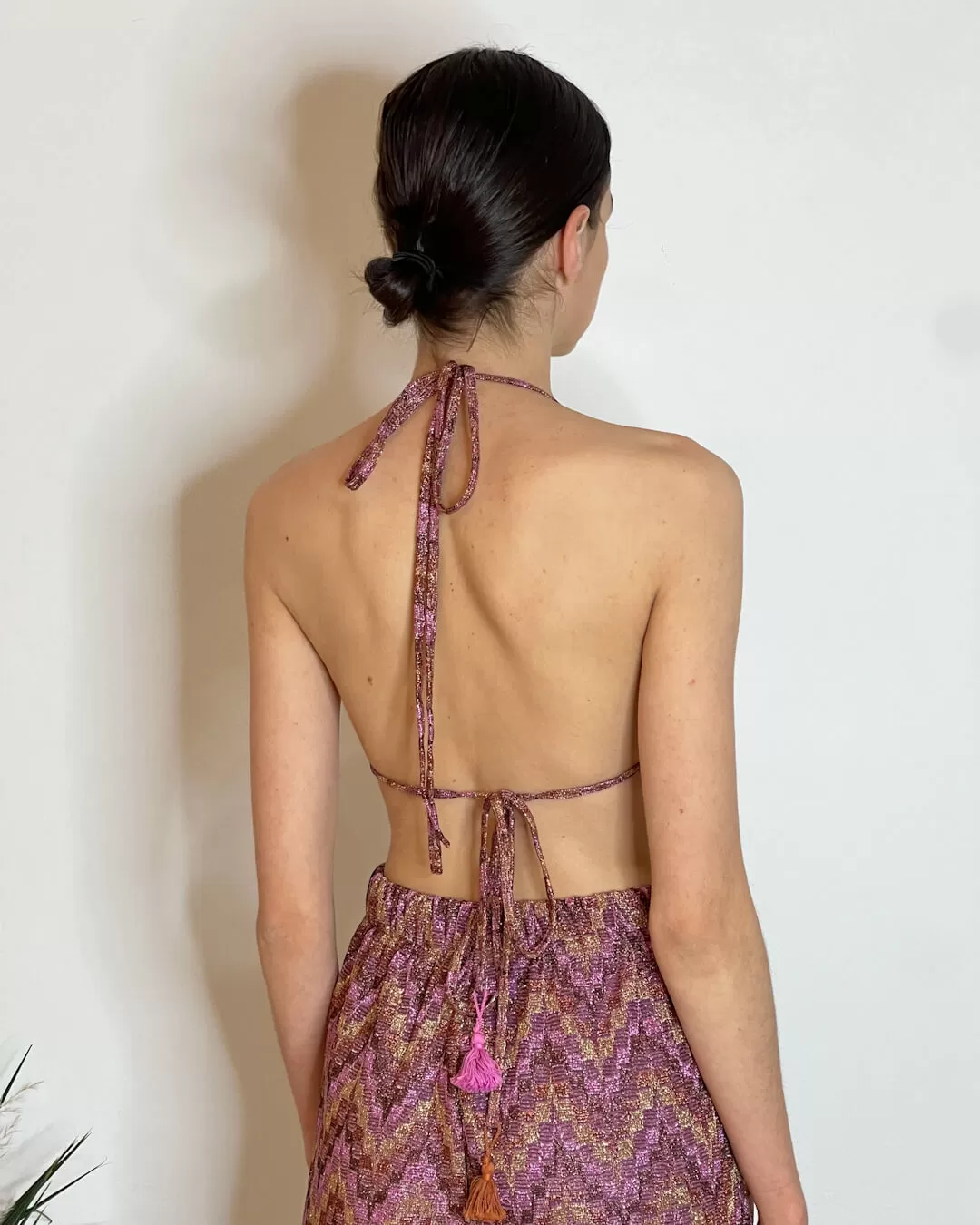 TOP TRIANGOLO FANTASIA GEOMETRICA LUREX – HAVEONE - immagine 3